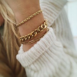 Gold Rope Chain bracelet 4mm